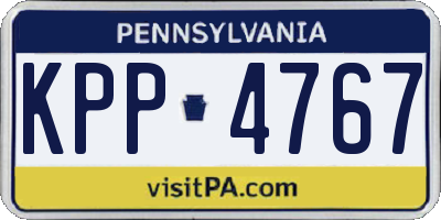 PA license plate KPP4767
