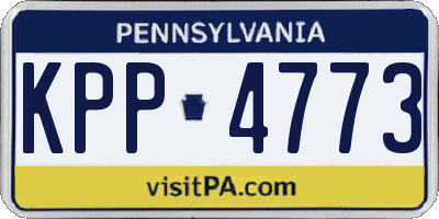 PA license plate KPP4773