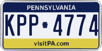PA license plate KPP4774