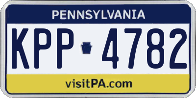 PA license plate KPP4782