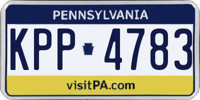 PA license plate KPP4783