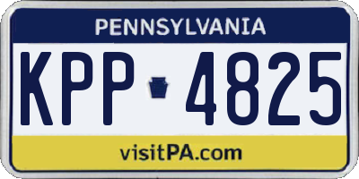 PA license plate KPP4825