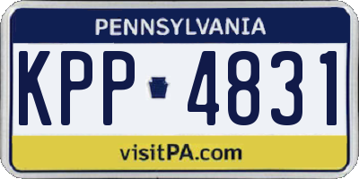PA license plate KPP4831