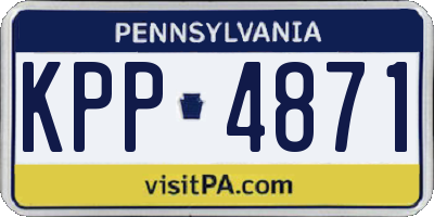 PA license plate KPP4871