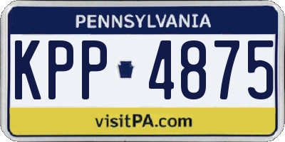 PA license plate KPP4875
