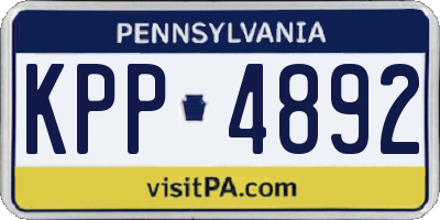 PA license plate KPP4892