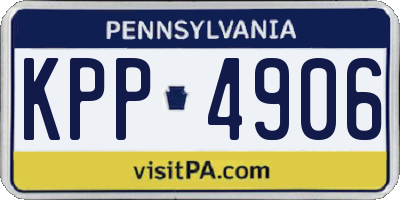 PA license plate KPP4906