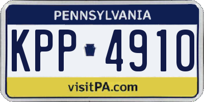 PA license plate KPP4910