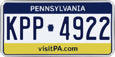PA license plate KPP4922