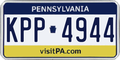 PA license plate KPP4944