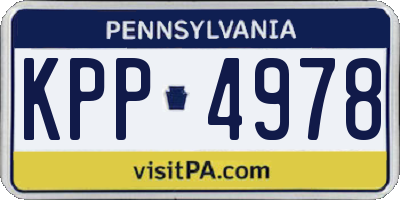 PA license plate KPP4978