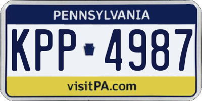 PA license plate KPP4987