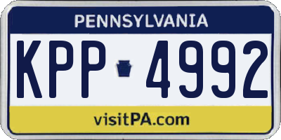 PA license plate KPP4992