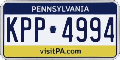 PA license plate KPP4994