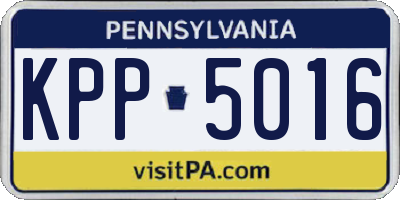 PA license plate KPP5016