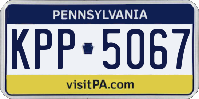 PA license plate KPP5067