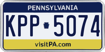 PA license plate KPP5074