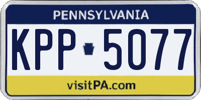 PA license plate KPP5077