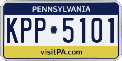 PA license plate KPP5101