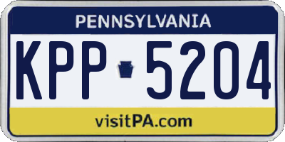 PA license plate KPP5204