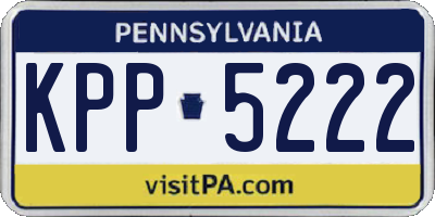 PA license plate KPP5222