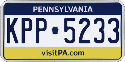 PA license plate KPP5233