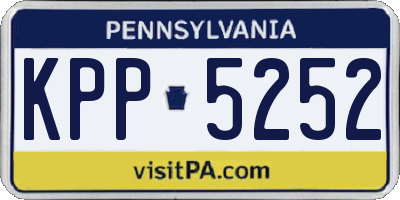 PA license plate KPP5252