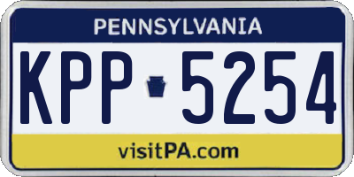 PA license plate KPP5254