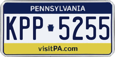 PA license plate KPP5255