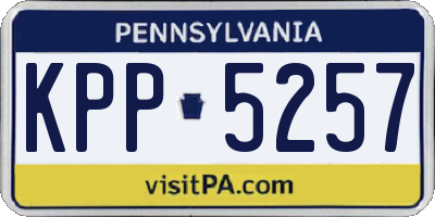 PA license plate KPP5257