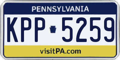 PA license plate KPP5259