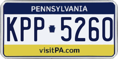 PA license plate KPP5260