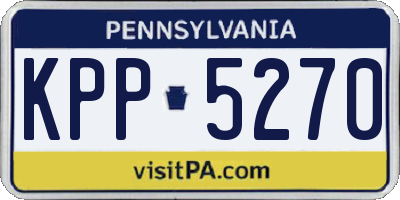 PA license plate KPP5270