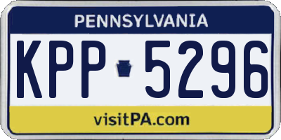 PA license plate KPP5296