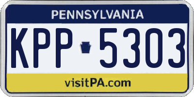 PA license plate KPP5303