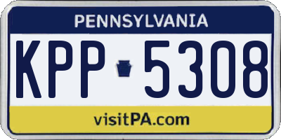PA license plate KPP5308