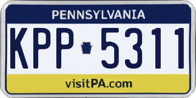 PA license plate KPP5311