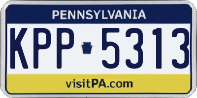 PA license plate KPP5313