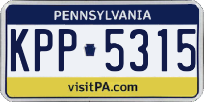 PA license plate KPP5315