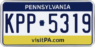 PA license plate KPP5319