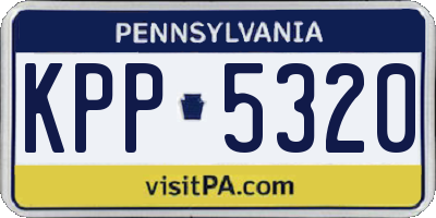 PA license plate KPP5320