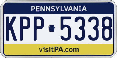 PA license plate KPP5338