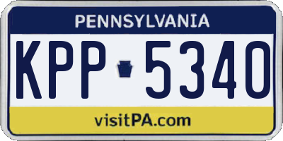 PA license plate KPP5340