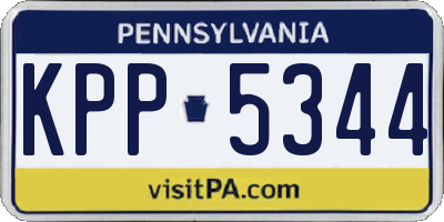 PA license plate KPP5344