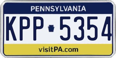 PA license plate KPP5354