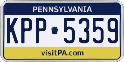 PA license plate KPP5359