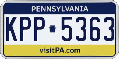 PA license plate KPP5363