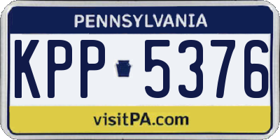 PA license plate KPP5376
