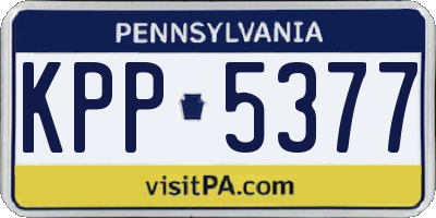 PA license plate KPP5377