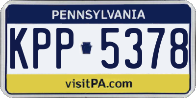 PA license plate KPP5378